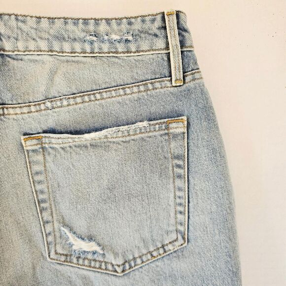 FRAME Le Garçon Denim Shorts Size 26 Acid Wash Raw Hem Distressed Boyfriend - Picture 6 of 8